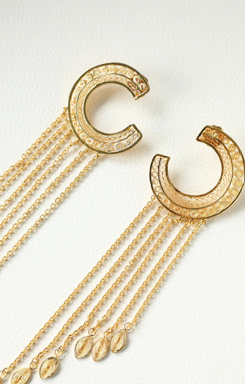 Long C Filigree Earrings